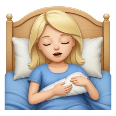 blonde girl lying in bed snoring sticker