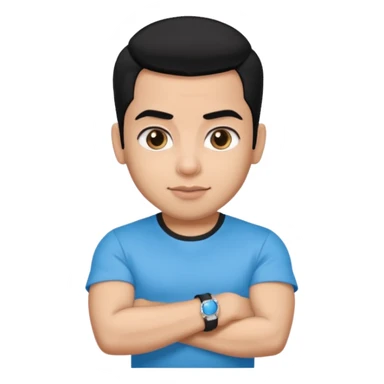 ipretty bratz emoji of salman khan wearing a black tee, silver- blue bracelet, black hair sticker