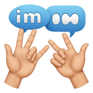 two hands forming a gesture in a speech bubble sticker