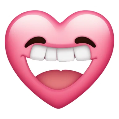 Heart eyes emoji with sparkles around it and drooling and blushing  sticker