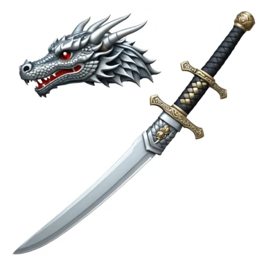 A dragon handle of a samurai sword sticker