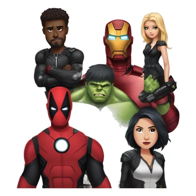Hulk wakanda deadpool iron man black widow sticker