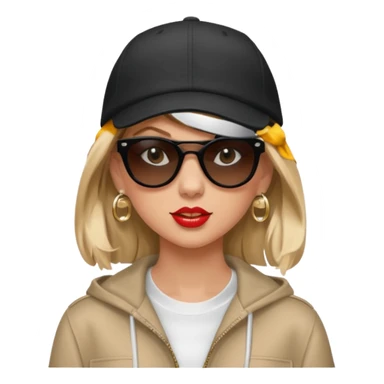 Taylor swift as a rapper with opaque black sunglasses sticker