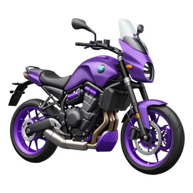 Créer un emoji copiable sur mon système iOS avec une moto mt07 noir mate / violet plus foncé que tu as et iridescent. le style de la mt07 doit être en roadster. sticker