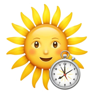 Sun with timer showing 15 minutes, morning sunshine exposure sticker