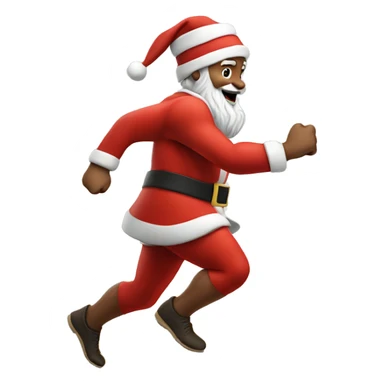 traditional santa sprinting, with a large stride and arms outstretched sticker