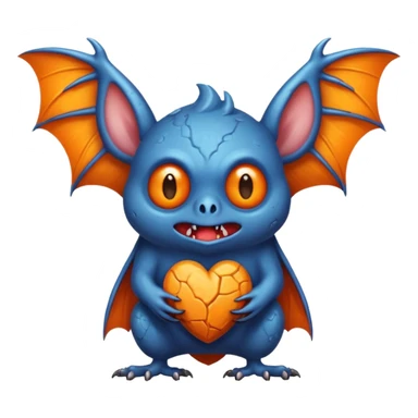 Monstre a corp craquelé fait de lave avec des ailes de chauve-souris et un tête de pierre carbonisé avec une mâchoire carré  sticker