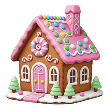 Cute pink gingerbread house sticker