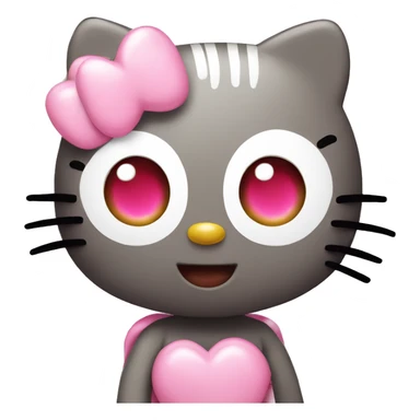 Hello kitty with pink heart eyes  sticker