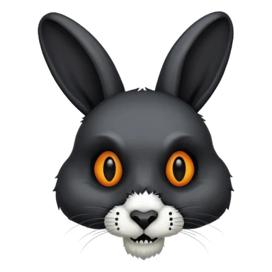 tête de lapin squelette noire de 3/4 profil sticker