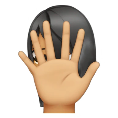 girl showing THREE out of five fingers up on her ONE hand sticker
