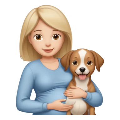 pregnant women dog head sticker