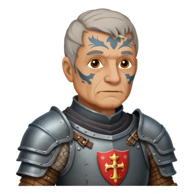 elderly tattooed knight, tattooed shoulder sticker