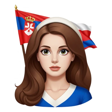 lana del rey with serbian flag  sticker