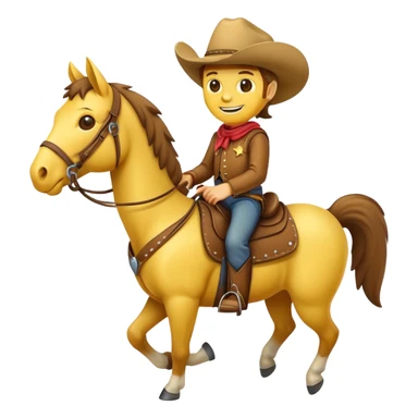 Cowboy smiley on a horse sticker