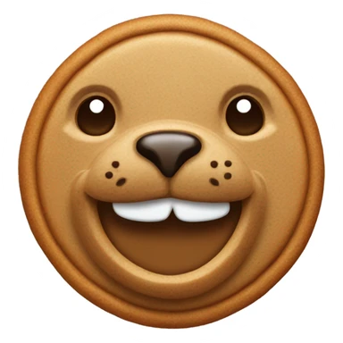 Gingerbread cookie in the shape of a seal sticker