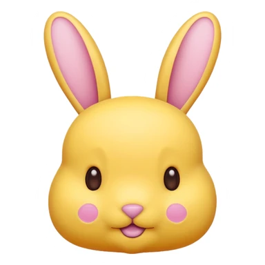 peeps bunny all yellow with three brown dots for eyes and nose no hair no pink sticker