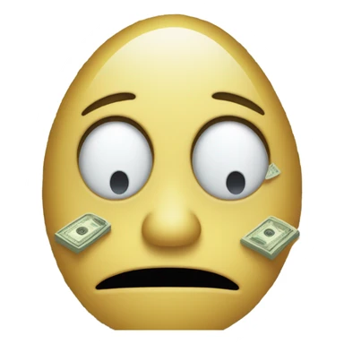 Crying emoji wiping tears with money  sticker