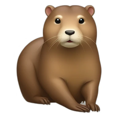Loutre assis sur un capybara sticker