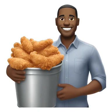 african american man holding kfc sticker