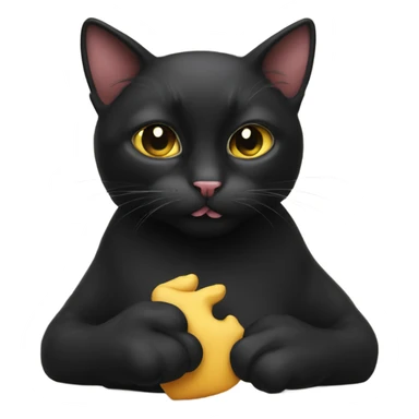 Black cat blowing kiss sticker