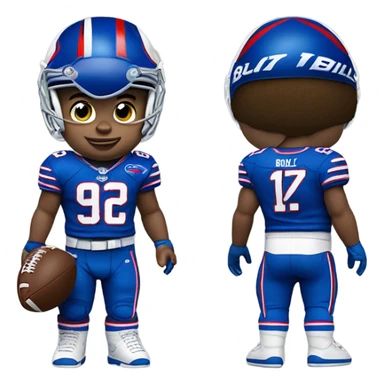 White baby boy as a buffalo Bills football player  sticker