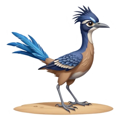 realistic roadrunner bird emoji, tail pointed down sticker
