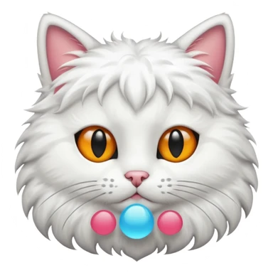 cat white with black spot sticker