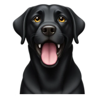 snarling black labrador sticker
