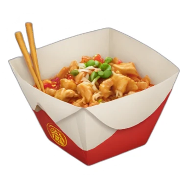 Cat eating Chinese takeout  sticker