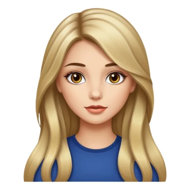 pretty girl with long hair and highlights makeup  sticker