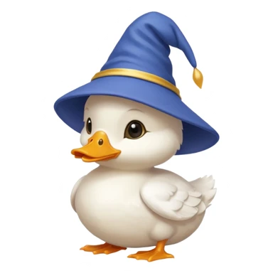 white baby duck with wizard hat
 sticker