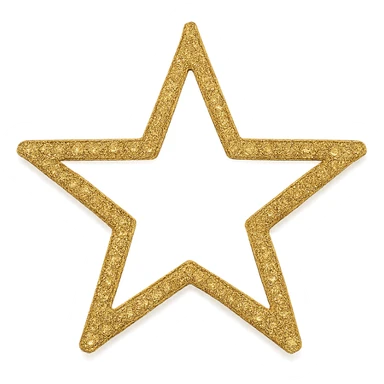 small star with a glamorous and stylish glitter border, no background sticker