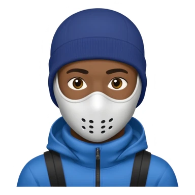 A black male in a ski mask sticker