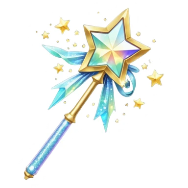 glitter magic wand sticker