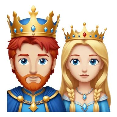 Red hair king, blonde queen, blue eyes sticker