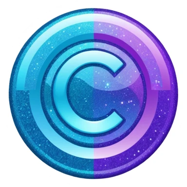 Glitter purple and cian inner circle sticker