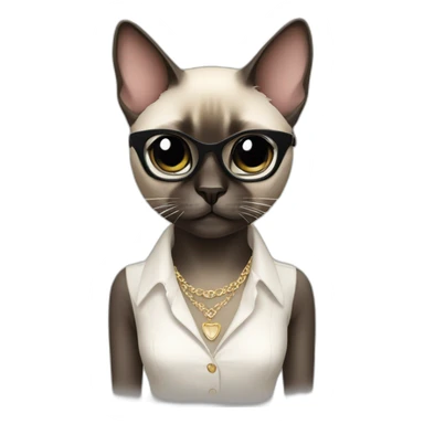Siamese cat fashion designer sticker