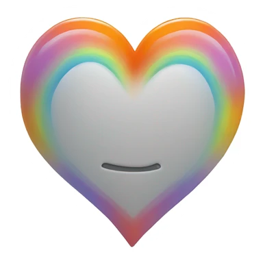 rainbow heart with an orange halo sticker