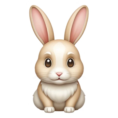 Lapin bélier beige blanc sticker