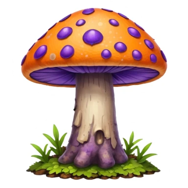 wild colorful mushroom growing on tree sticker