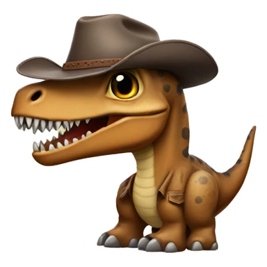 dinosaur wearing a cowboy hat and boots sticker