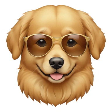 Golden retriver with sunglases sticker