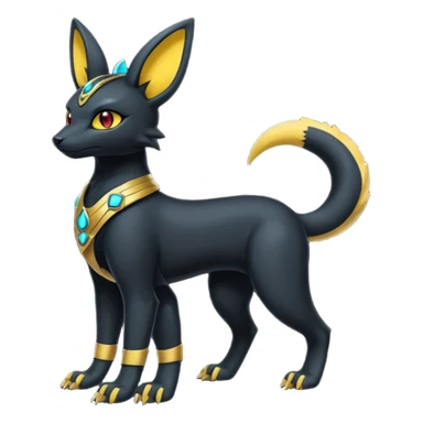 Black Dark Furry Fluffy Modern Futuristic Cyber-Umbreon-Salandit-Bastet-Anubis-fusion full body sticker