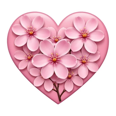 sakura flower inside a heart sticker
