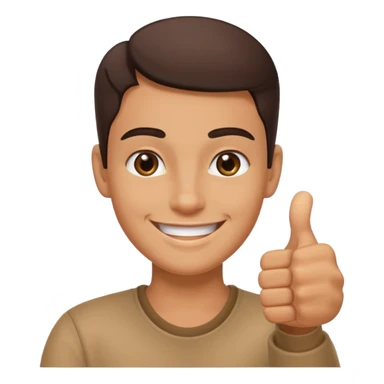 one eyebrow up with smiley face doing thumbs up sticker