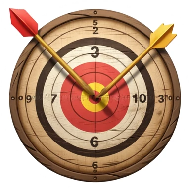 A target with an arrow in the center sticker
