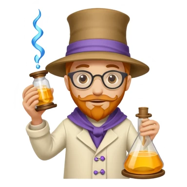 alchemist character holding upgraded formula scroll sticker