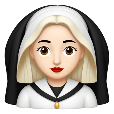 vull un perosnatge estil bimoji que sigui com una nimfa bella i fantasmal amb túniques blanques. Té la pell blanca com el guix, cabell platejat, un nas llarg, ulls negres grans i llavis carmesí. sticker