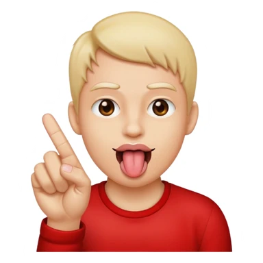 tongue out with middle finger sticker